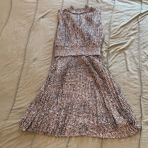 Nanette Lepore Black and White Textured Midi Dress